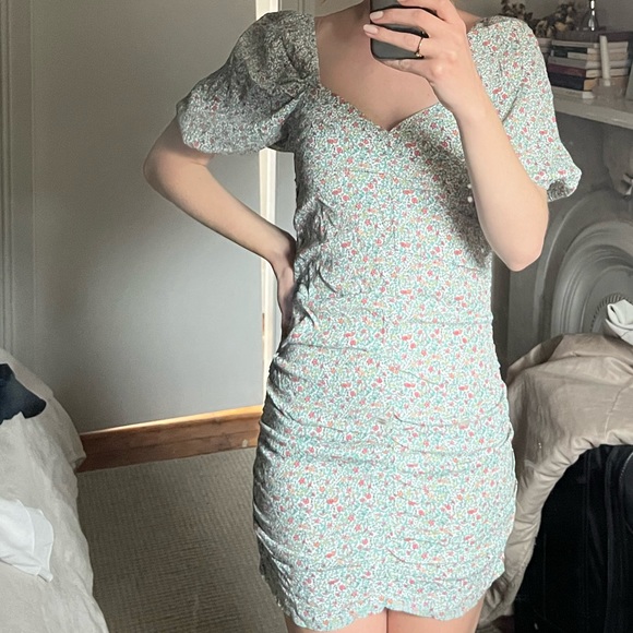 Multicolored ruched mini dress - Picture 5 of 6